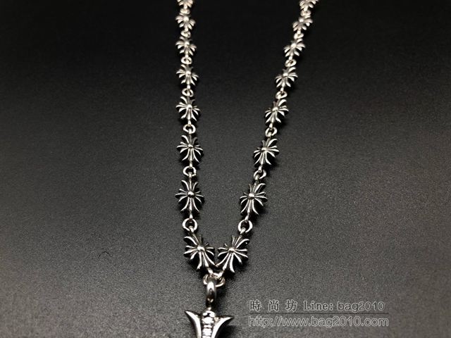 chrome hearts項鏈 克羅心帶鑽小十字項鏈 奢侈品界銀飾品牌 925銀項鏈  gjc1845
